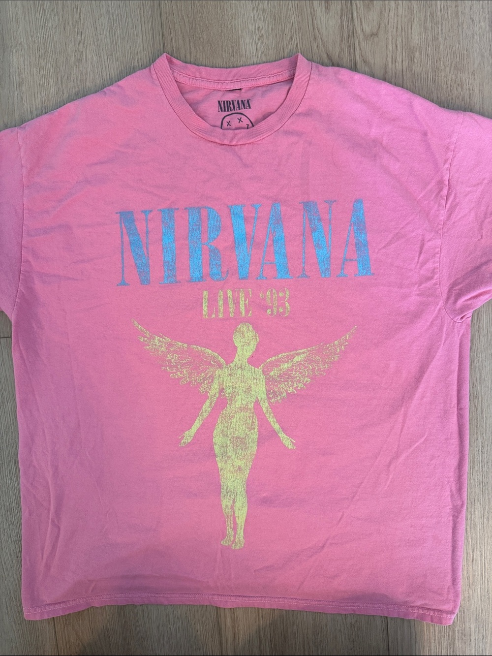 Nirvana Pink Graphic Tee - Live '93 Design